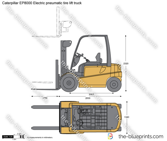 Caterpillar EP8000 Electric pneumatic tire lift truck