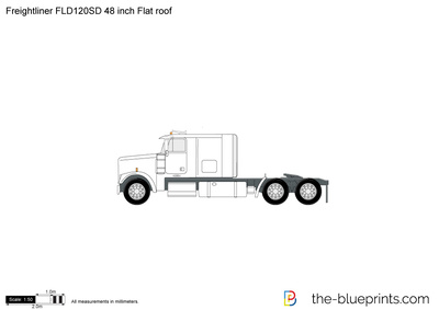 Freightliner FLD120SD 48 inch Flat roof