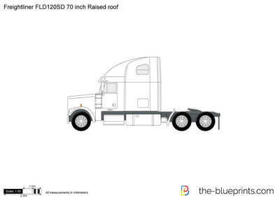 Freightliner FLD120SD 70 inch Raised roof