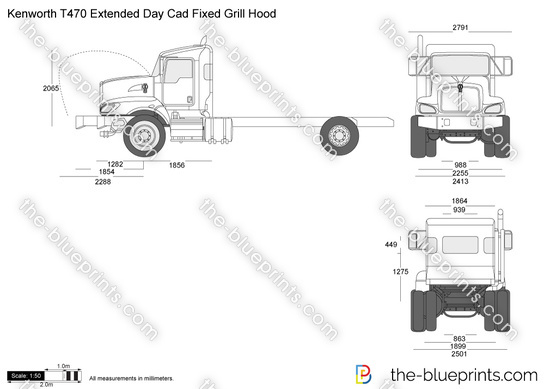 Kenworth T470 Extended Day Cad Fixed Grill Hood
