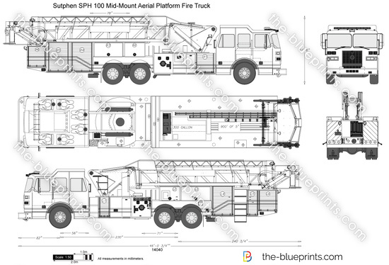 Sutphen SPH 100 Mid-Mount Aerial Platform Fire Truck