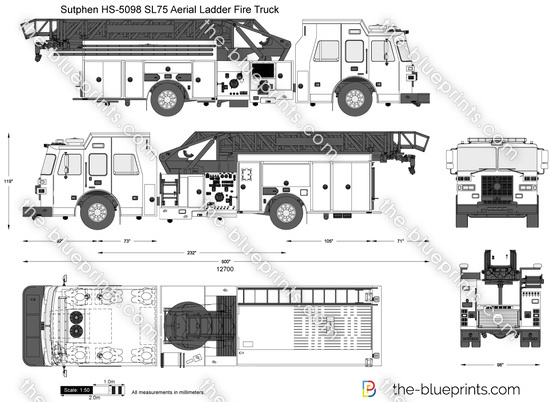 Sutphen HS-5098 SL75 Aerial Ladder Fire Truck
