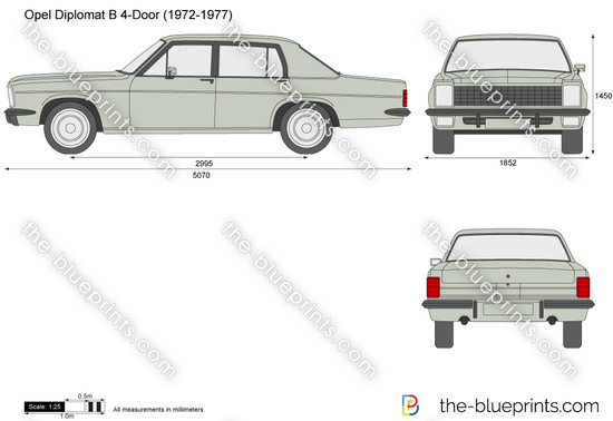 Opel Diplomat B 5,4 1969 Konstruktionszeichnung/ Blueprint. 