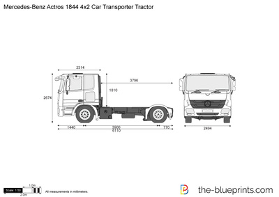Mercedes-Benz Actros 1844 4x2 Car Transporter Tractor