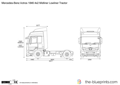 Mercedes-Benz Actros 1846 4x2 Midliner Lowliner Tractor