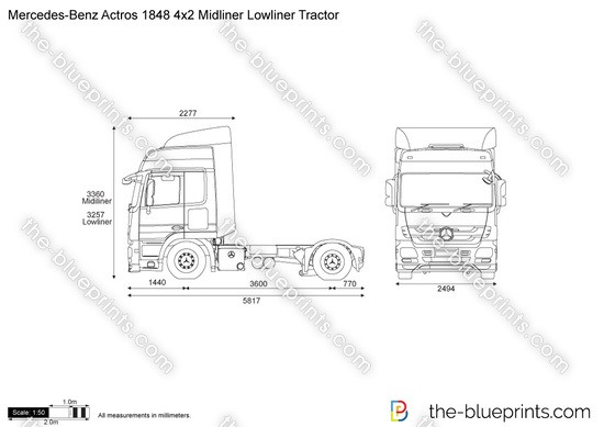 Mercedes-Benz Actros 1848 4x2 Midliner Lowliner Tractor