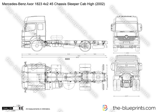 Mercedes-Benz Axor 1823 4x2 45 Chassis Sleeper Cab High