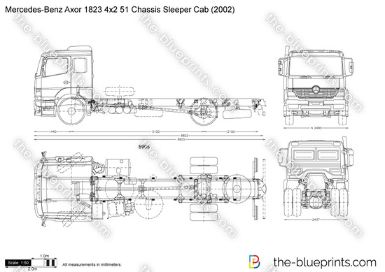 Mercedes-Benz Axor 1823 4x2 51 Chassis Sleeper Cab