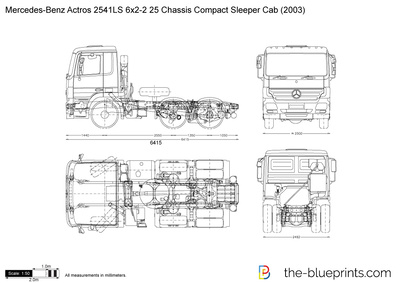 Mercedes-Benz Actros 2541LS 6x2-2 25 Chassis Compact Sleeper Cab