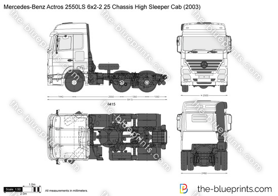 Mercedes-Benz Actros 2550LS 6x2-2 25 Chassis High Sleeper Cab