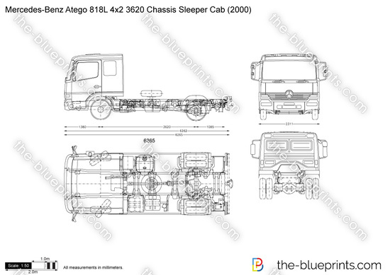 Mercedes-Benz Atego 818L 4x2 3620 Chassis Sleeper Cab