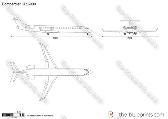 Bombardier CRJ900 vector drawing