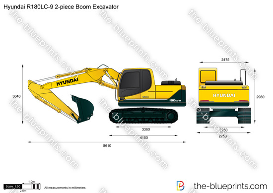Hyundai R180LC-9 2-piece Boom Excavator
