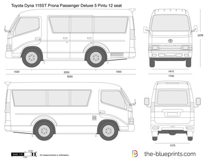 Toyota Dyna 115ST Prona Passenger Deluxe 5 Pintu 12 seat