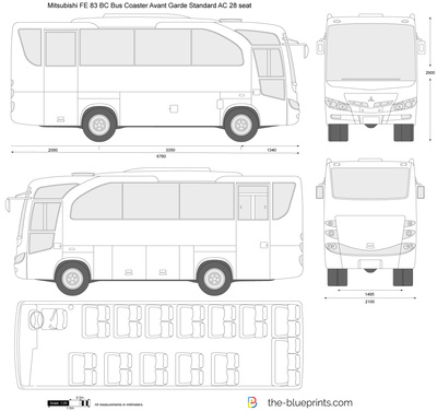 Mitsubishi FE 83 BC Bus Coaster Avant Garde Standard AC 28 seat