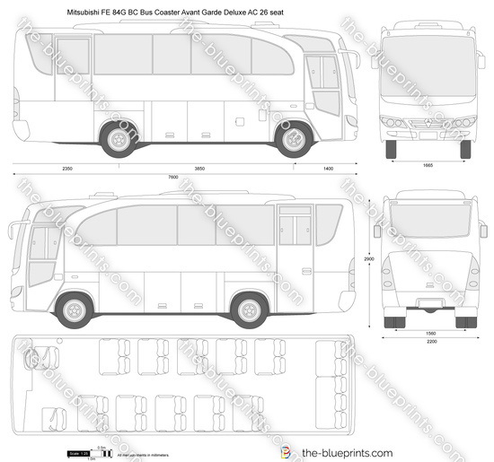 Mitsubishi FE 84G BC Bus Coaster Avant Garde Deluxe AC 26 seat