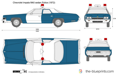 Chevrolet Impala Mk5 sedan Police (1972)