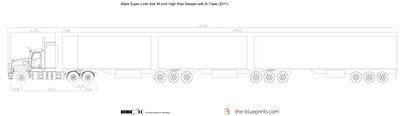 Mack Super-Liner 6x4 36-inch High Rise Sleeper with B-Triple (2017)