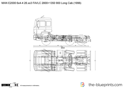 MAN E2000 6x4-4 26.xx3 FAVLC 2800+1350 900 Long Cab (1996)