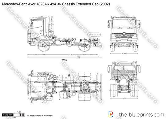 Mercedes-Benz Axor 1823AK 4x4 36 Chassis Extended Cab