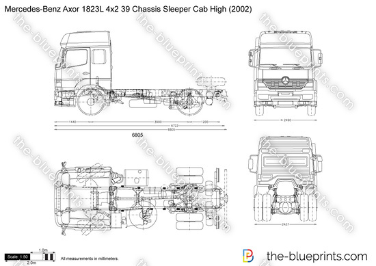 Mercedes-Benz Axor 1823L 4x2 39 Chassis Sleeper Cab High