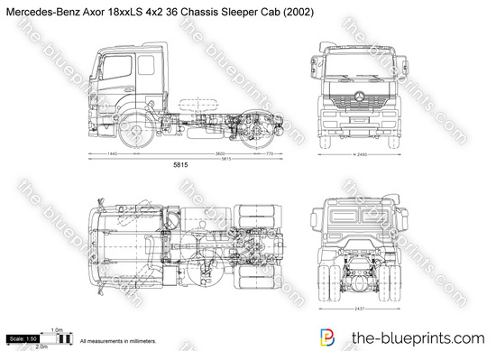 Mercedes-Benz Axor 18xxLS 4x2 36 Chassis Sleeper Cab