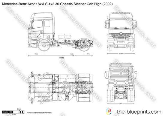 Mercedes-Benz Axor 18xxLS 4x2 36 Chassis Sleeper Cab High