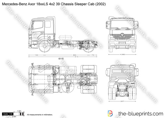 Mercedes-Benz Axor 18xxLS 4x2 39 Chassis Sleeper Cab