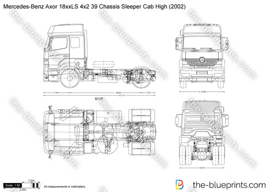 Mercedes-Benz Axor 18xxLS 4x2 39 Chassis Sleeper Cab High