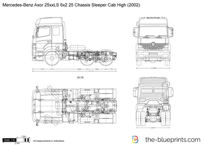 Mercedes-Benz Axor 25xxLS 6x2 25 Chassis Sleeper Cab High