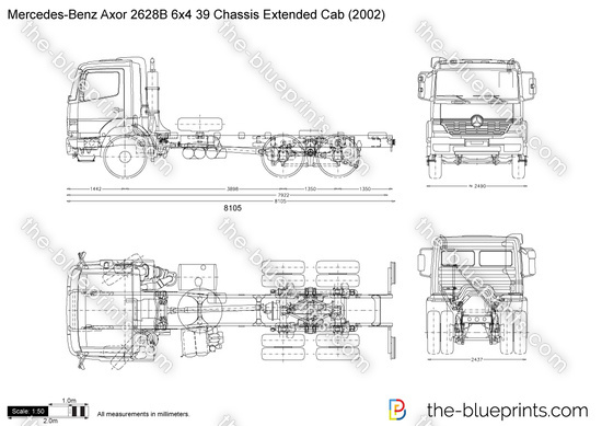 Mercedes-Benz Axor 2628B 6x4 39 Chassis Extended Cab