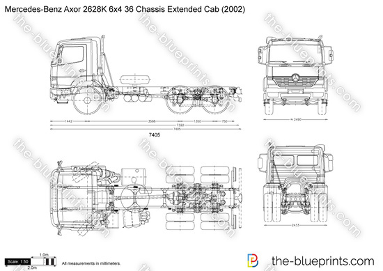 Mercedes-Benz Axor 2628K 6x4 36 Chassis Extended Cab