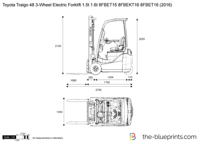 Toyota Traigo 48 3-Wheel Electric Forklift 1.5t 1.6t 8FBET15 8FBEKT16 8FBET16