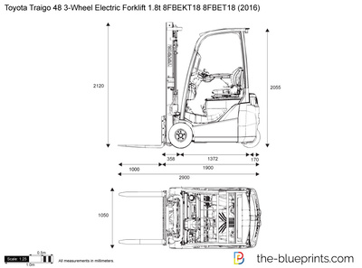 Toyota Traigo 48 3-Wheel Electric Forklift 1.8t 8FBEKT18 8FBET18