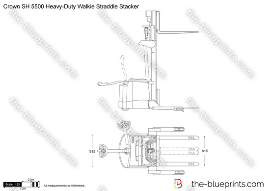 Crown SH 5500 Heavy-Duty Walkie Straddle Stacker