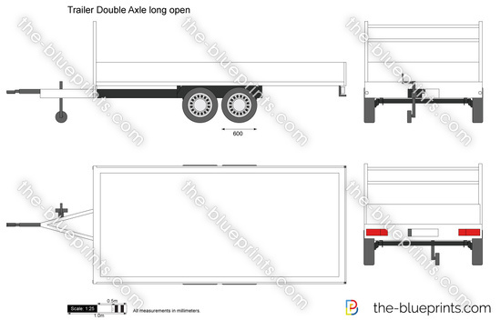 Trailer Double Axle long open