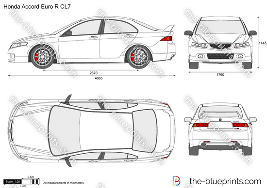 Honda Accord Euro R Cl7 Vector Drawing