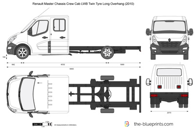Renault Master Chassis Crew Cab LWB Twin Tyre Long Overhang