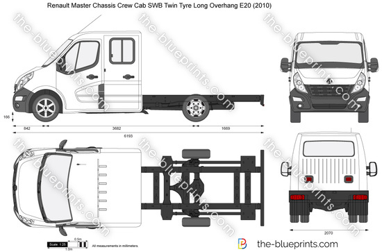 Renault Master Chassis Crew Cab SWB Twin Tyre Long Overhang E20