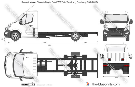 Renault Master Chassis Single Cab LWB Twin Tyre Long Overhang E30