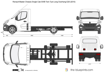 Renault Master Chassis Single Cab SWB Twin Tyre Long Overhang E20 (2010)