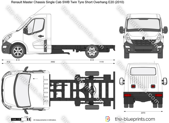Renault Master Chassis Single Cab SWB Twin Tyre Short Overhang E20
