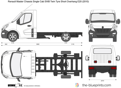 Renault Master Chassis Single Cab SWB Twin Tyre Short Overhang E20 (2010)