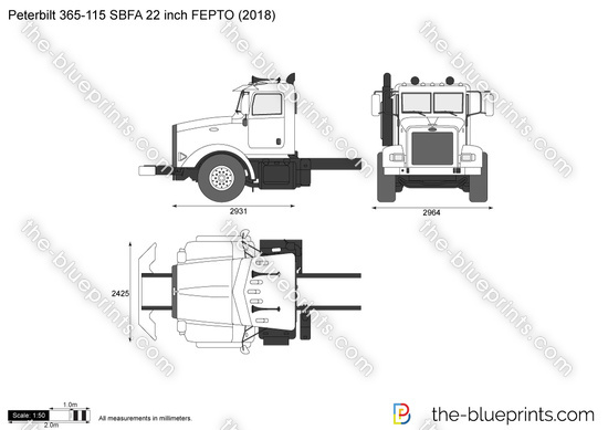 Peterbilt 365-115 SBFA 22 inch FEPTO