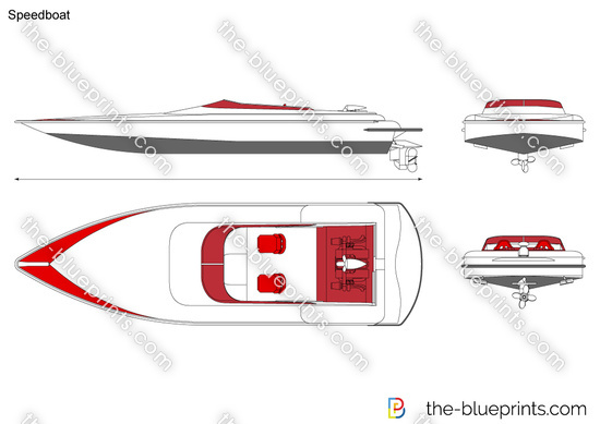 Speedboat vector drawing