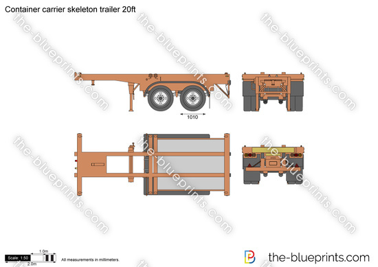 Container carrier skeleton trailer 20ft
