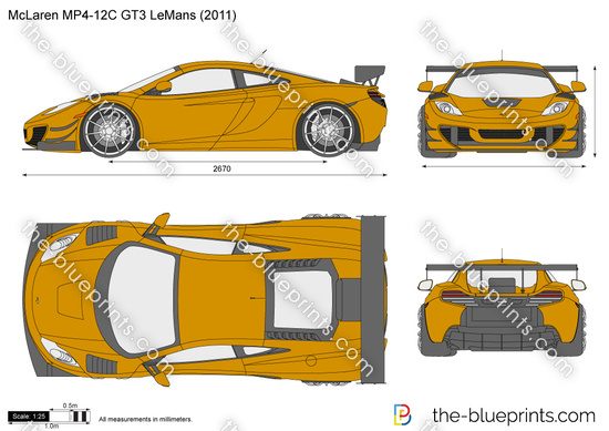 Mclaren Mp4 12c Gt3 Lemans Vector Drawing