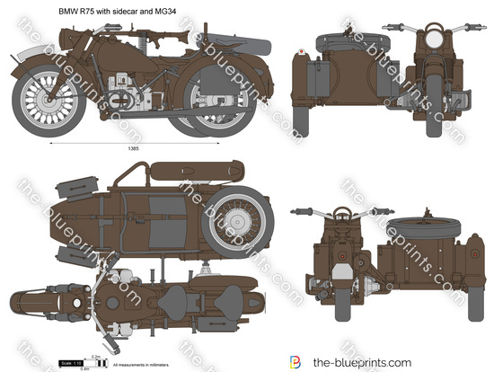 BMW R75 with sidecar and MG34