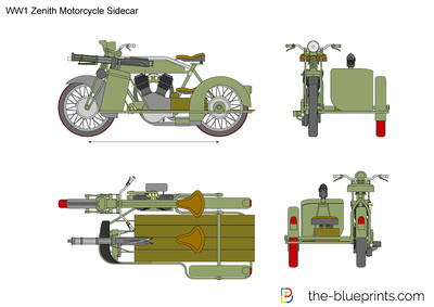 WW1 Zenith Motorcycle Sidecar