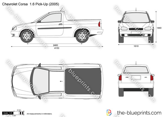 Chevrolet Corsa 1.6 Pick-Up vector drawing